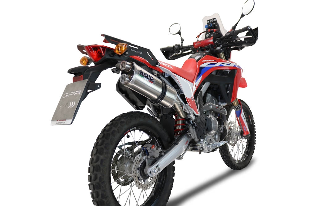 Esapament GPR compatibil cu Honda Crf 300 L - Rally 2021 Evacuări slip-on de curse, inclusiv cot de legătură și db killer detașabil,Dual Inox