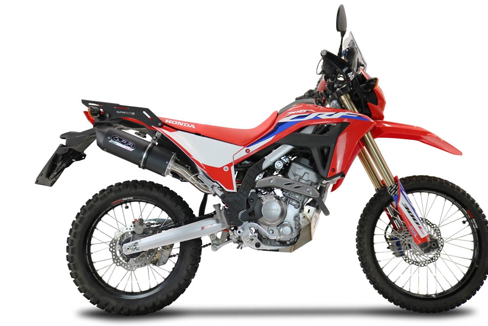 Esapament GPR compatibil cu Honda Crf 300 L - Rally 2021 Evacuare slip-on omologata, inclusiv db killer detașabil, cot de legătură și catalizator,Furore Evo4 Nero