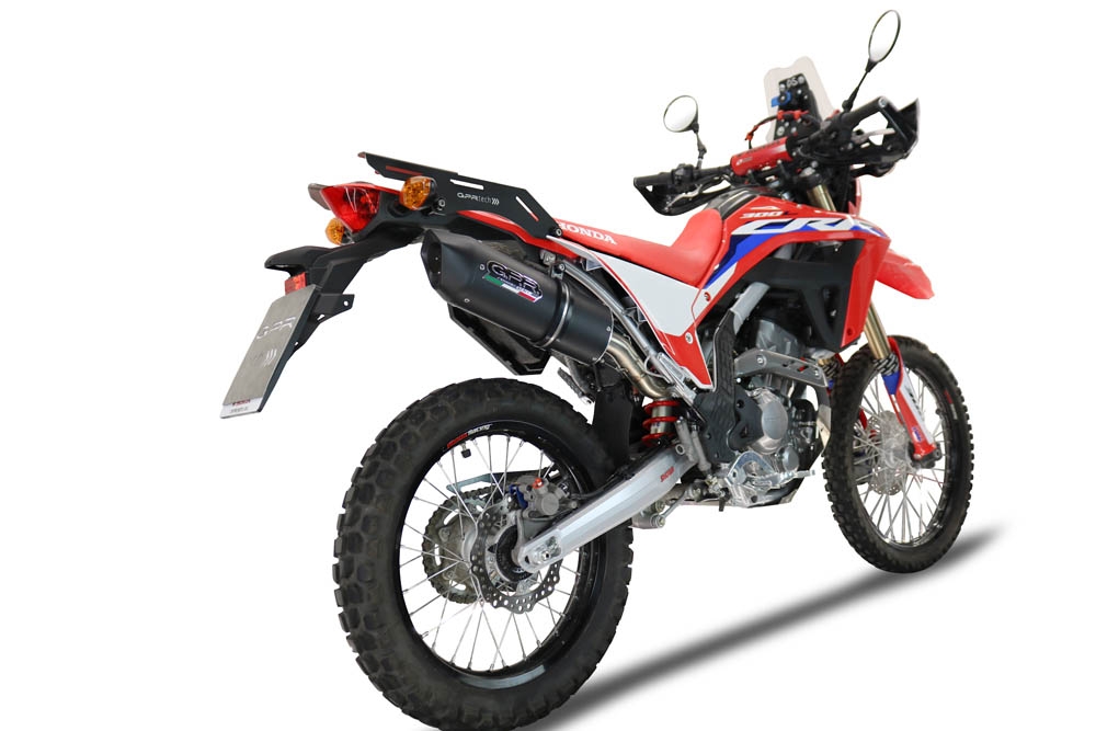 Esapament GPR compatibil cu Honda Crf 300 L - Rally 2021 Evacuare slip-on omologata, inclusiv db killer detașabil, cot de legătură și catalizator,Furore Evo4 Nero