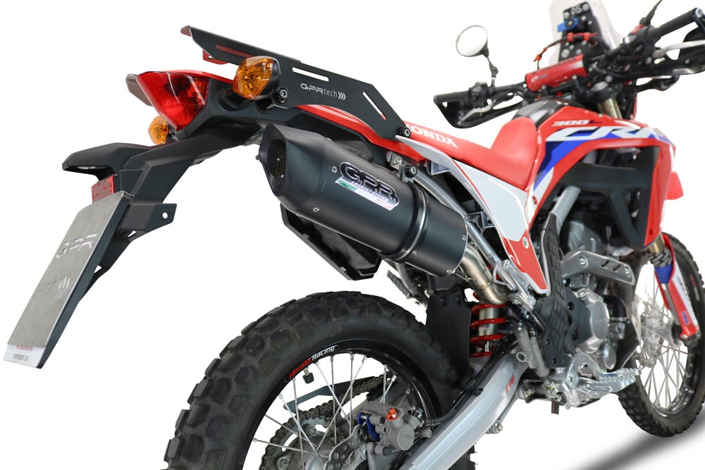 Esapament GPR compatibil cu Honda Crf 300 L - Rally 2021 Evacuare slip-on omologata, inclusiv db killer detașabil, cot de legătură și catalizator,Furore Evo4 Nero