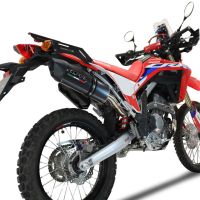 Esapament GPR compatibil cu Honda Crf 300 L - Rally 2021 Evacuare slip-on omologata, inclusiv db killer detașabil, cot de legătură și catalizator,Furore Evo4 Poppy