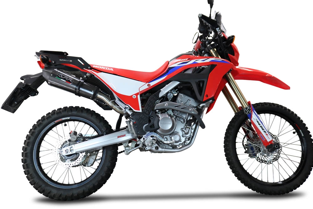 Esapament GPR compatibil cu Honda Crf 300 L - Rally 2021 Evacuare slip-on de curse, inclusiv cot de legătură și db killer detașabil,New Grand Prix Evo Poppy