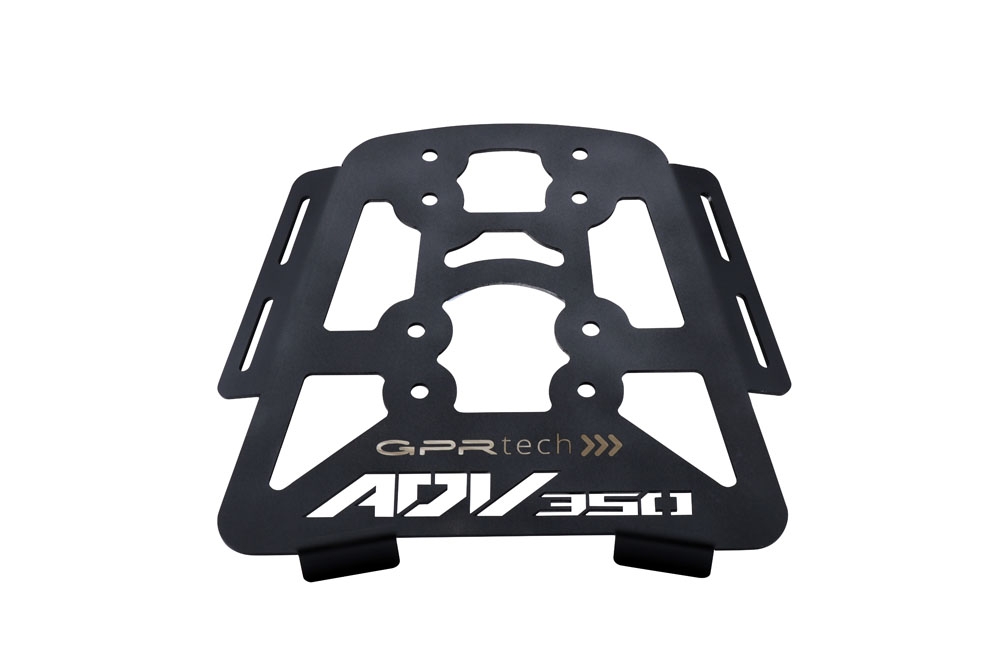 GPR TECH compatible with  Honda Forza 350 2021/2024 e5 GPR TECH Specific fitting plate Top Case ALPITECH 55 LT compatible with original luggage rack,stainless steel made with 4 anchor points