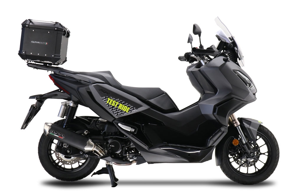 Esapament GPR compatibil cu Honda Adv 350 2022 Sistem de evacuare slip-on omologat, inclusiv db killer și catalizator detașabil,Pentascooter