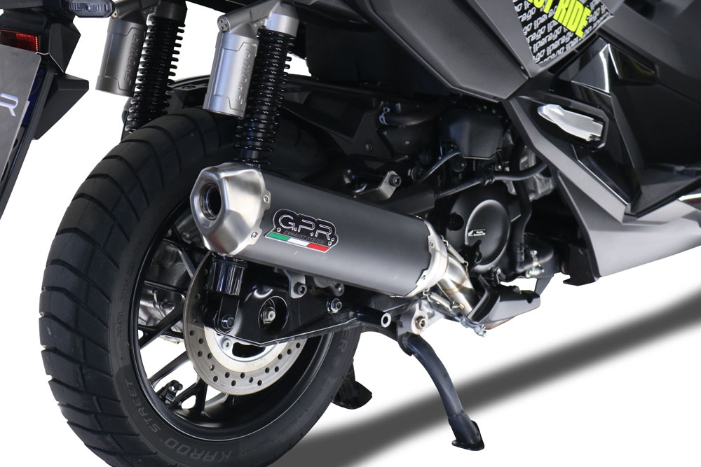 Esapament GPR compatibil cu Honda Adv 350 2022 Sistem de evacuare slip-on omologat, inclusiv db killer și catalizator detașabil,Pentascooter