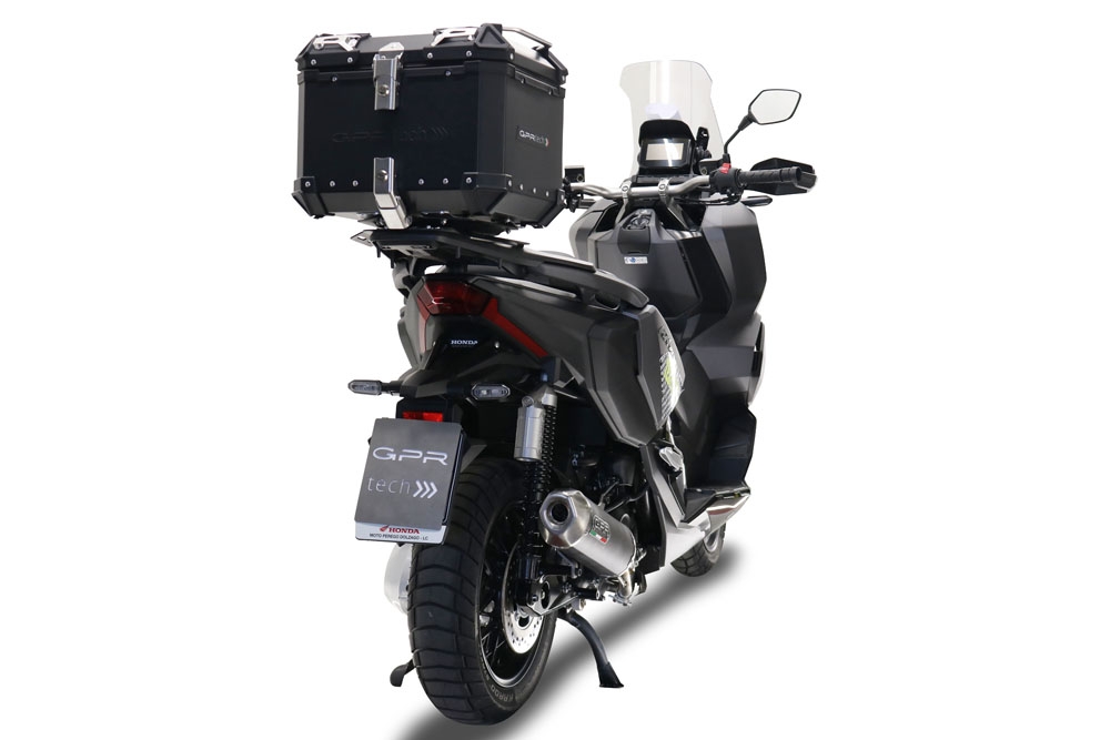 Top case GPR TECH  Honda Adv 350 2022/2024 e5 Zwart Topcase din aluminiu, culoare neagră, cu placă specifică inclusă Capacitate 45 litri.