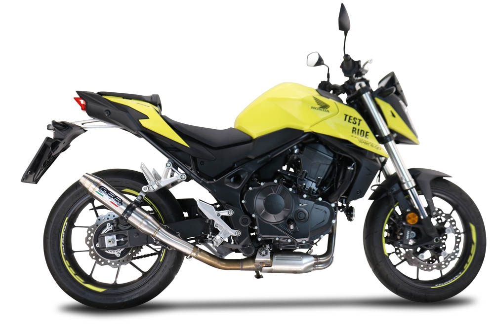Exhaust compatible with Honda CB 750 Hornet 2023-2024, Deeptone Inox, Homologated legal slip-on exhaust including removable db killer and link pipe