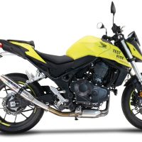 Exhaust compatible with Honda CB 750 Hornet 2023-2024, Deeptone Inox, Homologated legal slip-on exhaust including removable db killer and link pipe