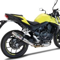 Exhaust compatible with Honda CB 750 Hornet 2023-2024, Deeptone Inox, Homologated legal slip-on exhaust including removable db killer and link pipe