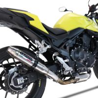 Exhaust compatible with Honda CB 750 Hornet 2023-2024, Deeptone Inox, Homologated legal slip-on exhaust including removable db killer and link pipe