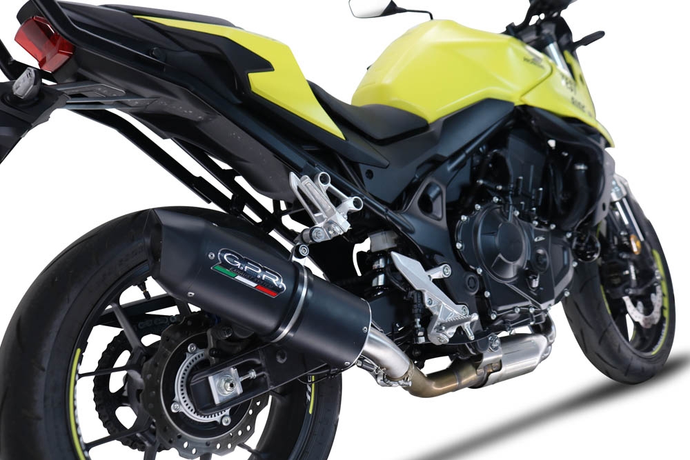 Esapament GPR compatibil cu Honda CB 750 Hornet  2023 Evacuare slip-on omologata, inclusiv db killer detașabil și cot de legătură,Furore Evo4 Nero