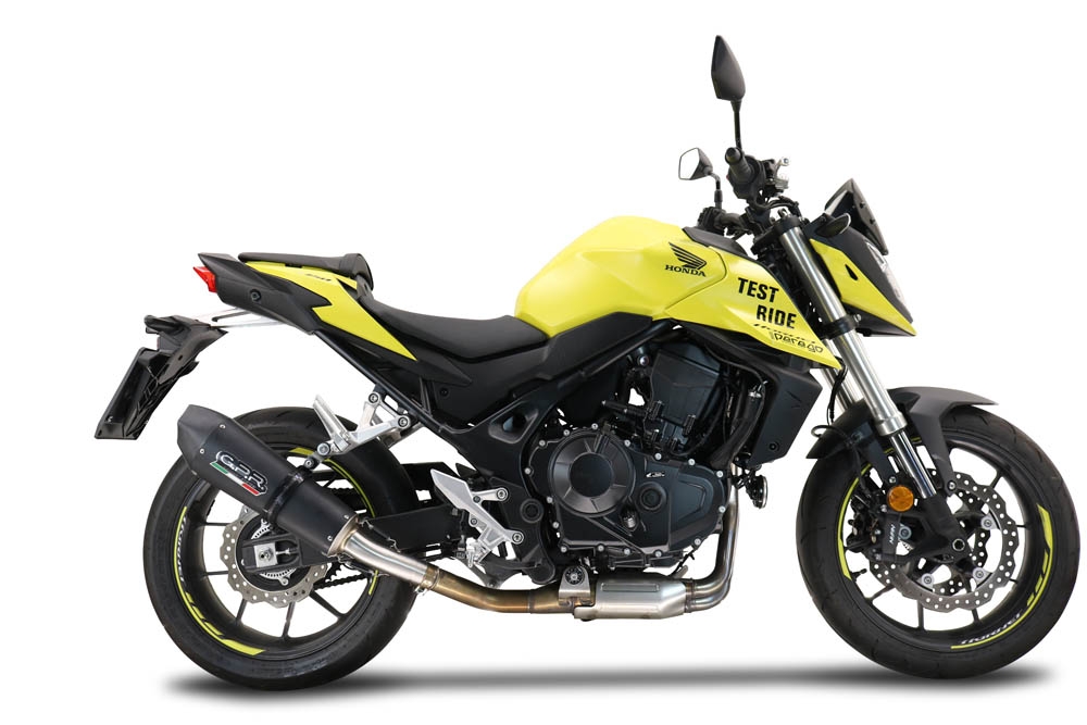 Esapament GPR compatibil cu Honda CB 750 Hornet  2023 Evacuare slip-on omologata, inclusiv db killer detașabil și cot de legătură,M3 Black Titanium