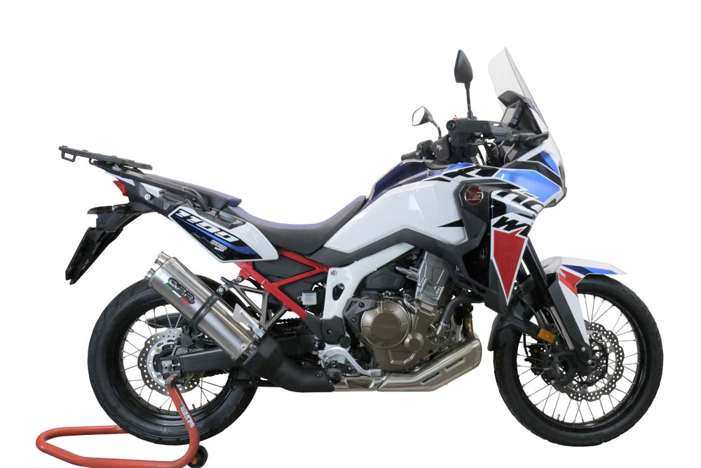 Esapament GPR compatibil cu Honda Crf 1000 L Africa Twin 2018 Evacuare slip-on omologata, inclusiv db killer detașabil și cot de legătură,Dual Inox