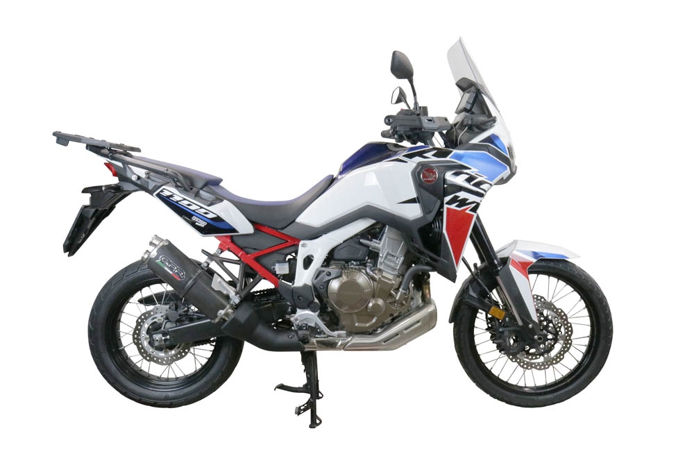 Esapament GPR compatibil cu Honda Crf 1100 L Africa Twin 2020 Evacuare slip-on omologata, inclusiv db killer detașabil și cot de legătură,Dual Poppy