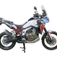 Esapament GPR compatibil cu Honda Crf 1100 L Africa Twin 2020 Evacuare slip-on omologata, inclusiv db killer detașabil și cot de legătură,Dual Poppy