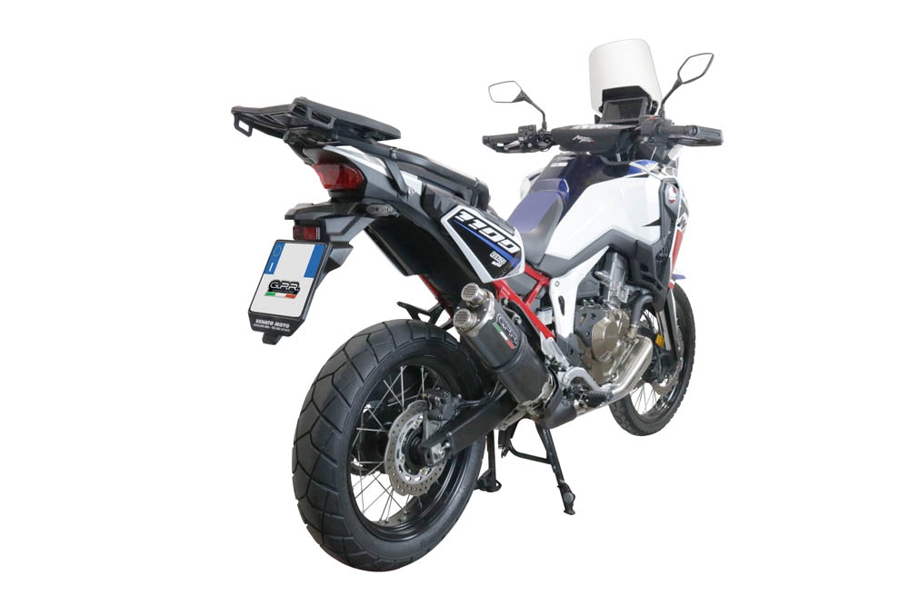 Esapament GPR compatibil cu Honda Crf 1100 L Africa Twin 2020 Evacuare slip-on omologata, inclusiv db killer detașabil și cot de legătură,Dual Poppy