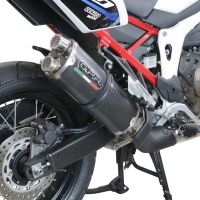 Esapament GPR compatibil cu Honda Crf 1100 L Africa Twin 2020 Evacuare slip-on omologata, inclusiv db killer detașabil și cot de legătură,Dual Poppy