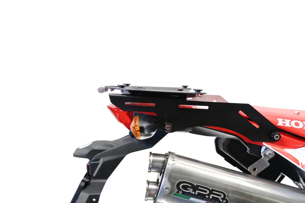 arka raf GPR TECH ile uyumlu  Honda Crf 300 L / Rally 2021/2024 e5 Zwart Portbagaj de plafon specific Top Case ALPITECH 35 LT Inclusiv portbagaj de plafon din aluminiu negru