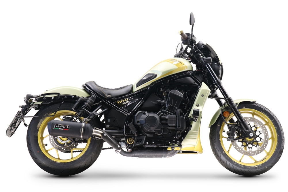 Esapament GPR compatibil cu Honda Cmx 1100 Rebel 2021 Evacuare slip-on omologata, inclusiv db killer detașabil și cot de legătură,Ghisa 