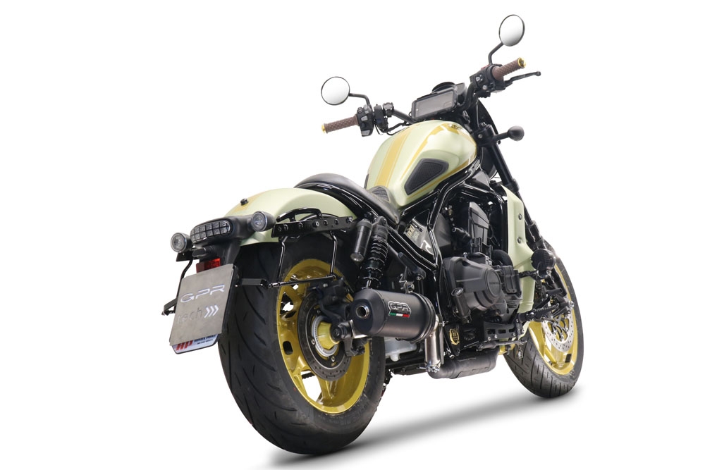 Esapament GPR compatibil cu Honda Cmx 1100 Rebel 2021 Evacuare slip-on omologata, inclusiv db killer detașabil și cot de legătură,Ghisa 