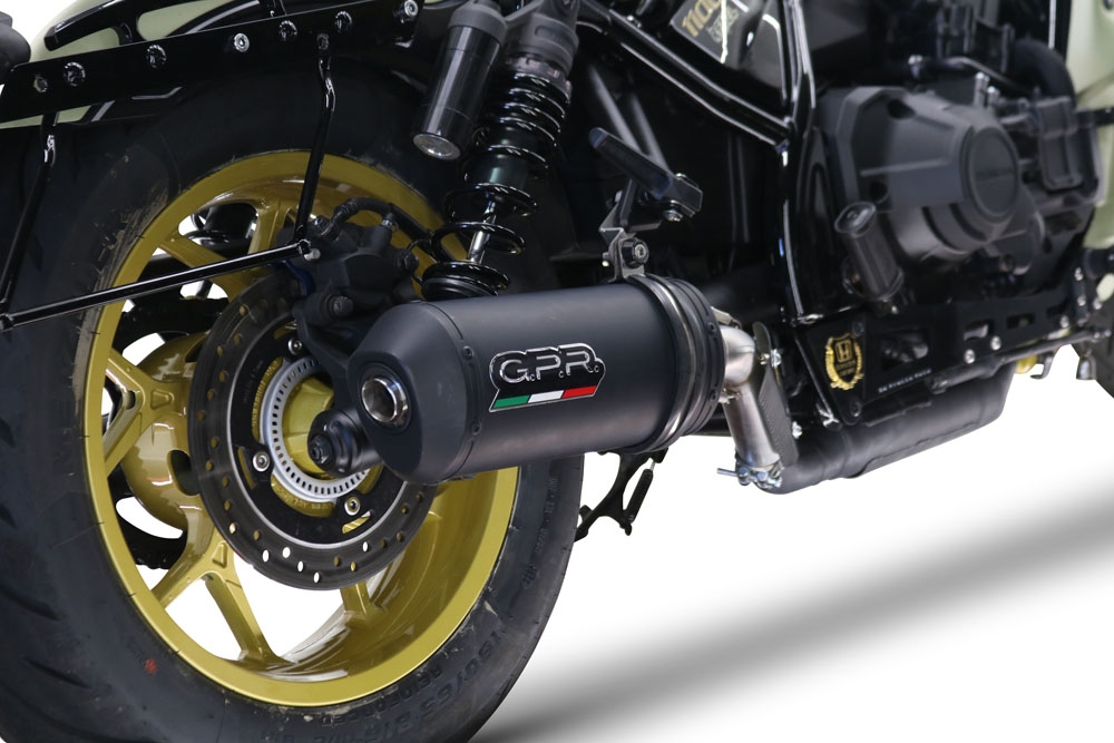 Esapament GPR compatibil cu Honda Cmx 1100 Rebel 2021 Evacuare slip-on omologata, inclusiv db killer detașabil și cot de legătură,Ghisa 