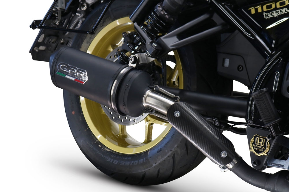 Esapament GPR compatibil cu Honda Cmx 1100 Rebel 2021 Evacuare slip-on omologata, inclusiv db killer detașabil și cot de legătură,Ghisa 
