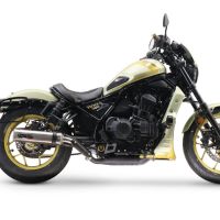 Esapament GPR compatibil cu Honda Cmx 1100 Rebel 2021 Evacuare slip-on omologata, inclusiv db killer detașabil și cot de legătură,M3 Inox 