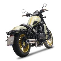 Esapament GPR compatibil cu Honda Cmx 1100 Rebel 2021 Evacuare slip-on omologata, inclusiv db killer detașabil și cot de legătură,M3 Inox 