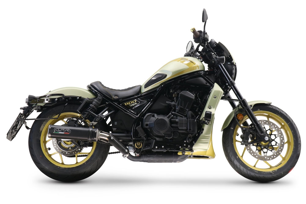 Esapament GPR compatibil cu Honda Cmx 1100 Rebel 2021 Evacuare slip-on omologata, inclusiv db killer detașabil și cot de legătură,M3 Black Titanium