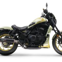 Esapament GPR compatibil cu Honda Cmx 1100 Rebel 2021 Evacuare slip-on omologata, inclusiv db killer detașabil și cot de legătură,M3 Black Titanium