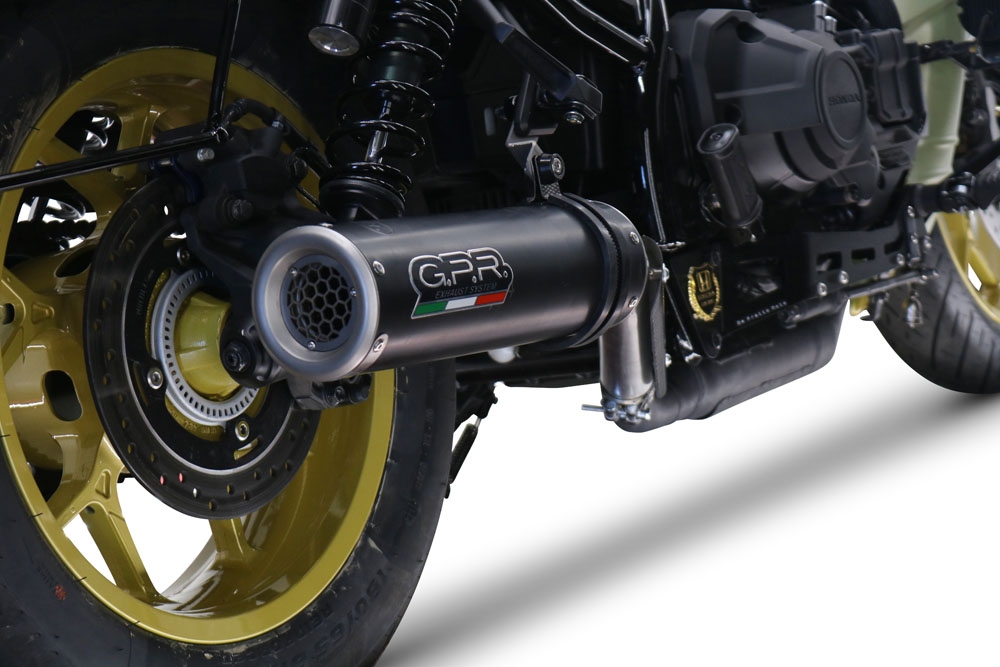 Esapament GPR compatibil cu Honda Cmx 1100 Rebel 2021 Evacuare slip-on omologata, inclusiv db killer detașabil și cot de legătură,M3 Black Titanium