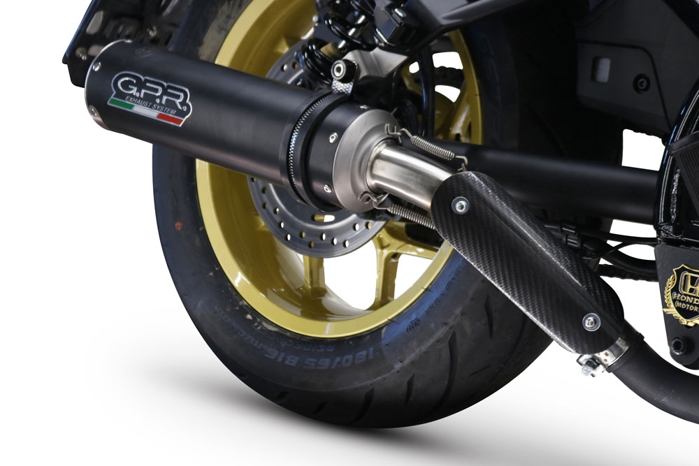 Esapament GPR compatibil cu Honda Cmx 1100 Rebel 2021 Evacuare slip-on omologata, inclusiv db killer detașabil și cot de legătură,M3 Black Titanium