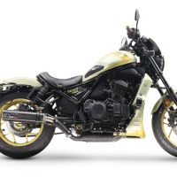Exhaust compatible with Honda Cmx 1100 Rebel 2021-2024, M3 Poppy , Homologated legal slip-on exhaust including removable db killer and link pipe