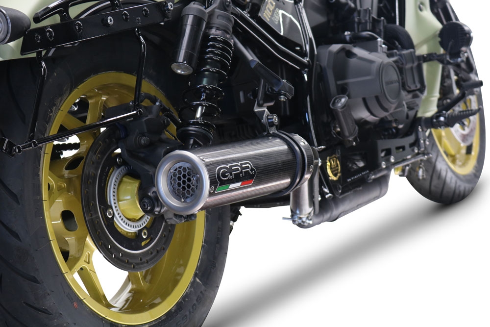 Exhaust compatible with Honda Cmx 1100 Rebel 2021-2024, M3 Poppy , Homologated legal slip-on exhaust including removable db killer and link pipe