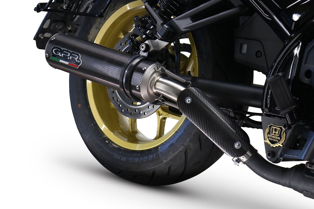 Exhaust compatible with Honda Cmx 1100 Rebel 2021-2024, M3 Poppy , Homologated legal slip-on exhaust including removable db killer and link pipe