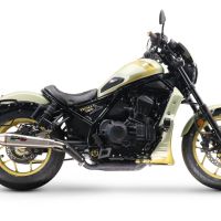 Exhaust compatible with Honda Cmx 1100 Rebel 2021-2024, Ultracone, Homologated legal slip-on exhaust including removable db killer and link pipe