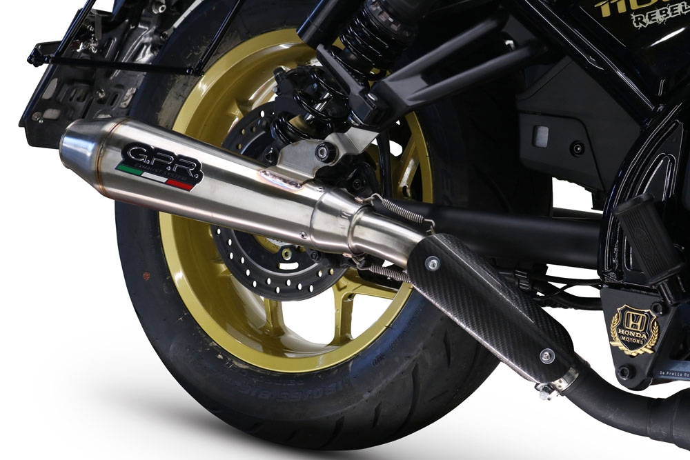 Exhaust compatible with Honda Cmx 1100 Rebel 2021-2024, Ultracone, Homologated legal slip-on exhaust including removable db killer and link pipe