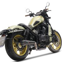 Exhaust compatible with Honda Cmx 1100 Rebel 2021-2024, Ultracone Nero, Homologated legal slip-on exhaust including removable db killer and link pipe