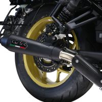 Exhaust compatible with Honda Cmx 1100 Rebel 2021-2024, Ultracone Nero, Homologated legal slip-on exhaust including removable db killer and link pipe