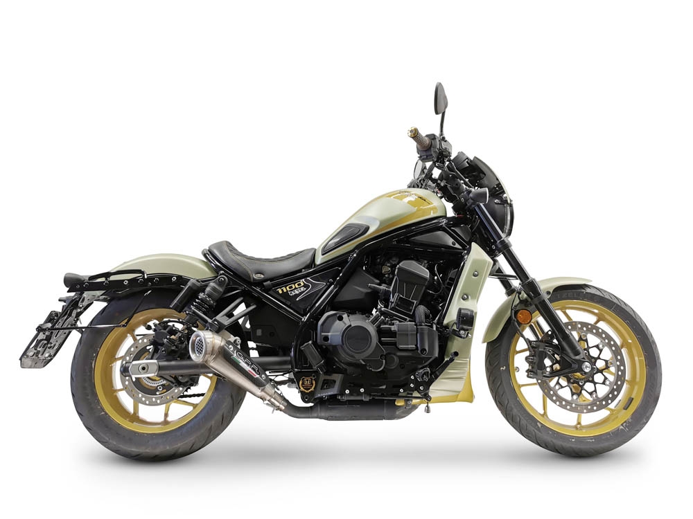 Esapament GPR compatibil cu Honda Cmx 1100 Rebel 2021 Evacuare slip-on omologata, inclusiv db killer detașabil și cot de legătură,Powercone Evo