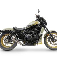 Esapament GPR compatibil cu Honda Cmx 1100 Rebel 2021 Evacuare slip-on omologata, inclusiv db killer detașabil și cot de legătură,Powercone Evo