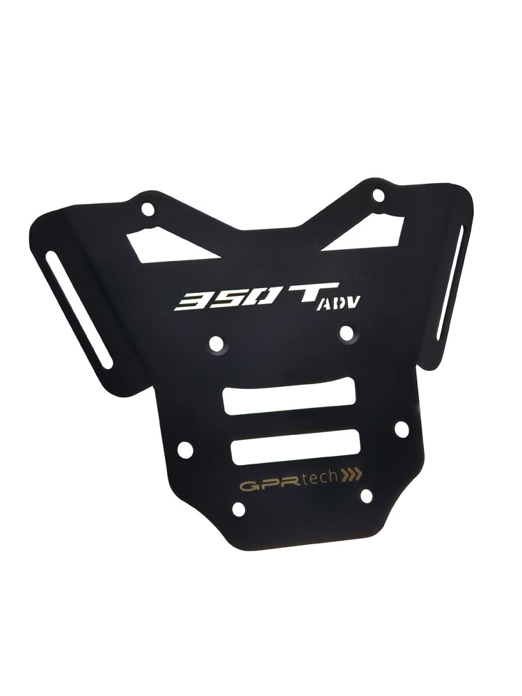 GPR TECH compatible with  Zontes 350 T2 ADV 2022/2024 e5 GPR TECH Specific fitting plate Top Case ALPITECH 55 LT compatible with original luggage rack,stainless steel made with 4 anchor points