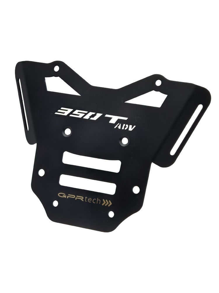 GPR TECH compatible with  Zontes 350 T2 ADV 2022/2024 e5 GPR TECH Specific fitting plate Top Case ALPITECH 55 LT compatible with original luggage rack,stainless steel made with 4 anchor points