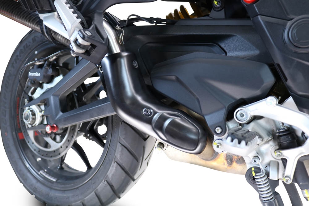Esapament GPR compatibil cu Ducati Multistrada V4 Rally 2023 Evacuare slip-on omologata, inclusiv db killer detașabil și cot de legătură,Dual Poppy