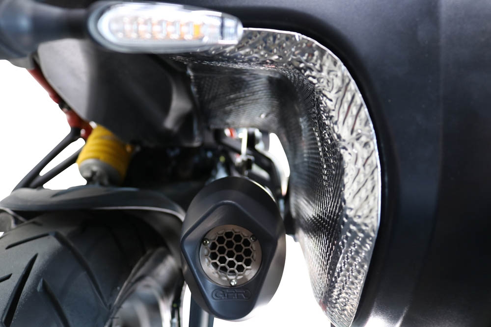 Esapament GPR compatibil cu Ducati Multistrada V4 - S 2022 Evacuare slip-on omologata, inclusiv db killer detașabil și cot de legătură,Furore Evo4 Poppy