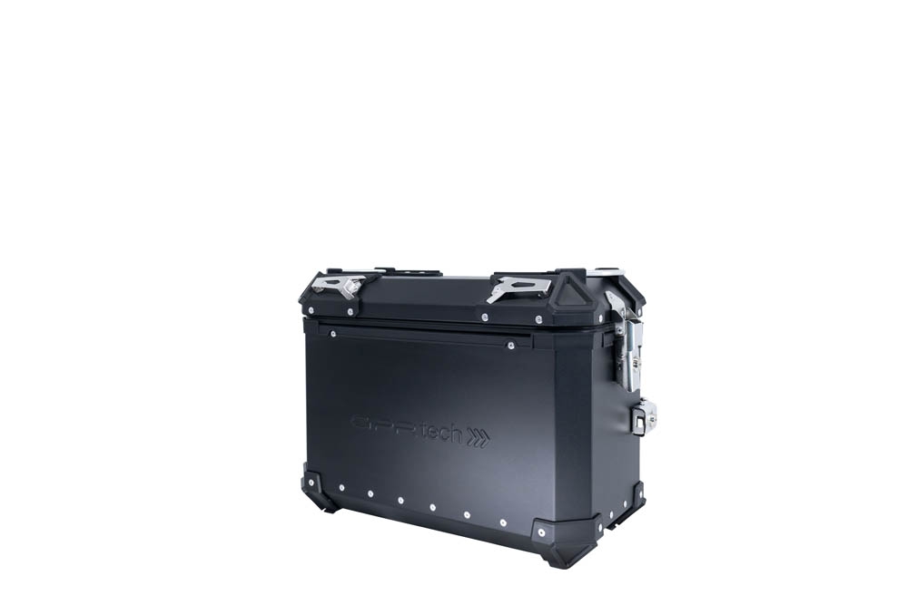 GPR TECH Uyumlu  Benelli Trk 502 2021/2024 e5 Zwart Pereche de cutii laterale din aluminiu, culoare neagră, cu suport specific pentru geantă Capacitate 38 litri + 38 litri.