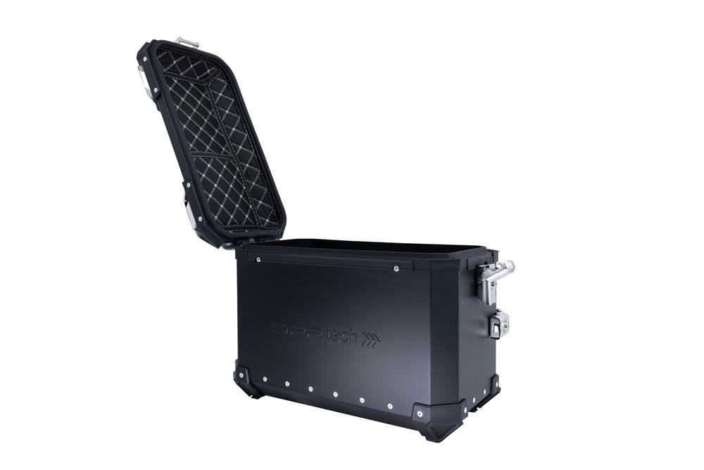GPR TECH Uyumlu  BMW R 1300 GS Adventure 2023/2025 Zwart Pereche de cutii laterale din aluminiu, culoare neagră, cu suport specific pentru geantă Capacitate 38 litri + 38 litri.