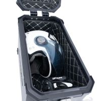 GPR TECH Uyumlu  Bmw F 800 Gs 2024/2025 e5 Zilver Pereche de cutii laterale din aluminiu cu partea dreaptă conturată, culoare argintie, cu suport specific pentru geantă Capacitate 38 litri + 32 litri.