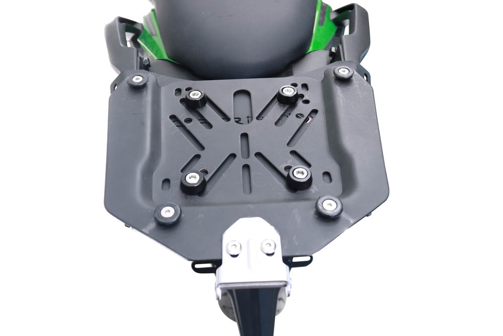 GPR TECH compatible with  Kawasaki Versys 650 2023/2024 e5 plus GPR TECH SPECIFIC PLATE IN TITANIUM TOP CASE-ALPITECH 35/55 LT compatible with original luggage rack,titanium made with 4 anchor points
