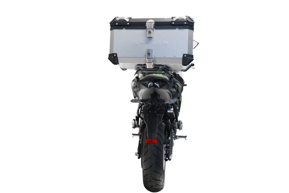 GPR TECH compatible with  Kawasaki Versys 650 2021/2022 e5 GPR TECH Top case in aluminum, silver color with specific plate included Capacity 45 LT.